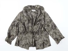 Satsuma Womens Gold Floral Jacket Blazer Size 12 Button