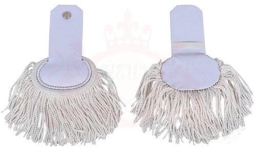 White silk shoulder epaulettes - silk,