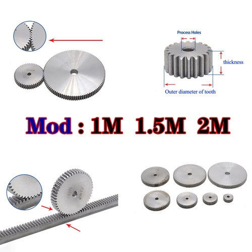 Module 2m spur gear - 1m,, 1.5m,