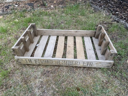 Vintage wooden crate fisher - wooden,