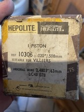 Villiers Hepolite 10306 Piston Nos 63mm +20 Motorcycle Stationary Etc Boxed New 