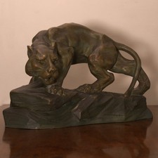 Large Art Deco patinated