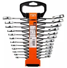 Bahco 12 Pce 8-19mm Offset Switch Ratchet Ring Combination Spanner Set, 1RM/SH12