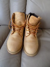 Timberland Size 5 UK Tan Nubuck Lace Up Ankle Boots Shoes Boys Youths
