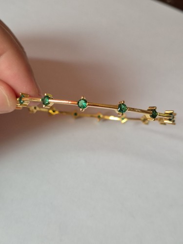 Lab created emerald bangle - emerald,
