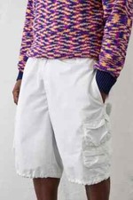 Urban Outfitters iets Frans White Multi-Pocket Tech Cargo Shorts