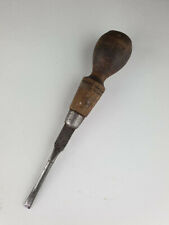 Vintage Wooden Handled Slotted Flat Head Screwdriver, Hand Tool