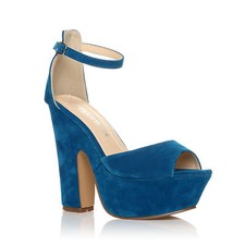 WOMENS LADIES PEEP TOE ANKLE STRAP PLATFORM CHUNKY HIGH HEEL SANDALS SHOES