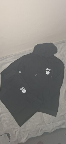 Black stussy hoodie - hoodie, and