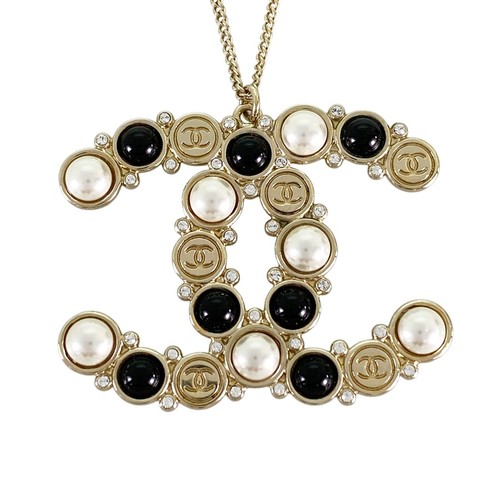 Chanel gold plated rhinestone - chanel,