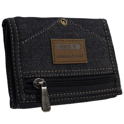 Red mens black denim - black, trifold
