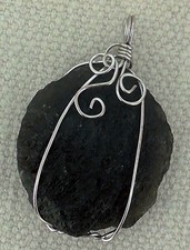 Natural tektite, silver