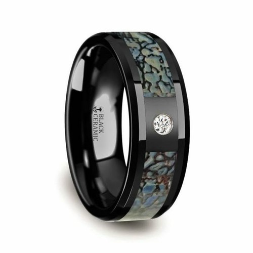 Blue dinosaur bone inlay - blue,