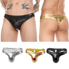 Men Wet Look Briefs Thong G