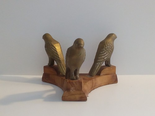 Trio solid brass bird stand - trio,