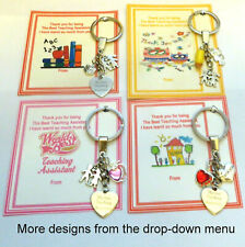 Thank You Gift Best Teaching Assistant Teacher Key Ring Gift on Cards as Photo