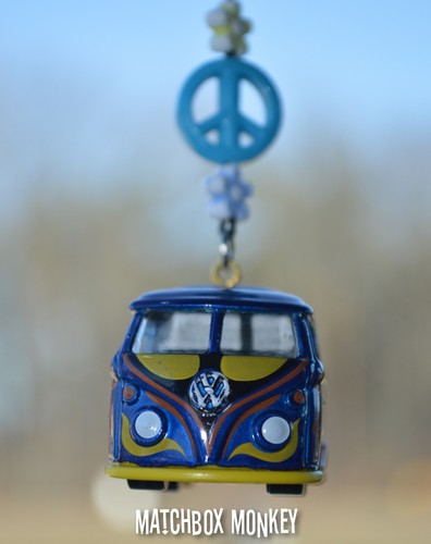 Blue volkswagen samba bus - blue,