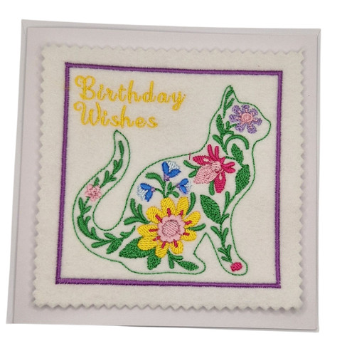 Embroidered birthday flower - birthday,