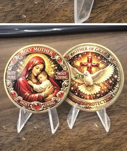 Virgin mary christ coin - christ,