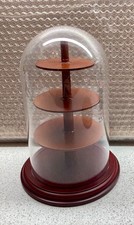 Lovely Wooden Mahogany Thimble Display Acrylic Dome
