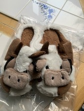 Furry Cow Slippers Size 3