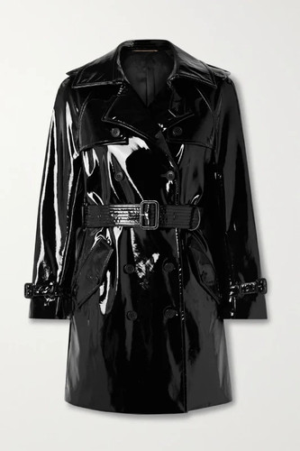 Women vinyl shinny belted - women, faux