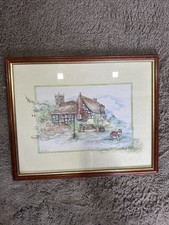 BEAUTIFUL CUSTOM FRAMED WATER COLOR PRINT By GLENDA RAE