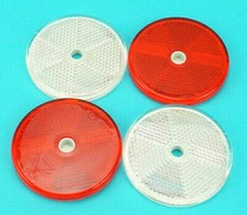 4 x RED WHITE 60mm Hi-Viz Reflectors for Driveway Gate Fence Posts & Trailer