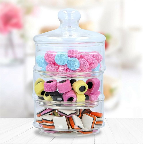 Tier clear glass stackable - clear,
