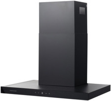 Cookology Chimney Cooker Hood 70cm T-Shape Extractor Fan - Black LINT701BK/A++