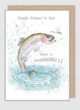 Fathers Day Card Fishing Fish Splash - Paper Shed Design Charming Illustration
