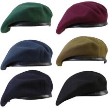 British Army Style Beret 100% Wool Soldier Cadet Uniform RAF Marine Para Maroon 