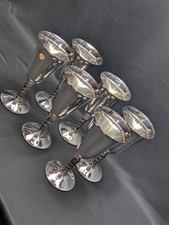 6 x Valero Falstaff Silver Plate Goblets Twisted Stem Design Made in Spain