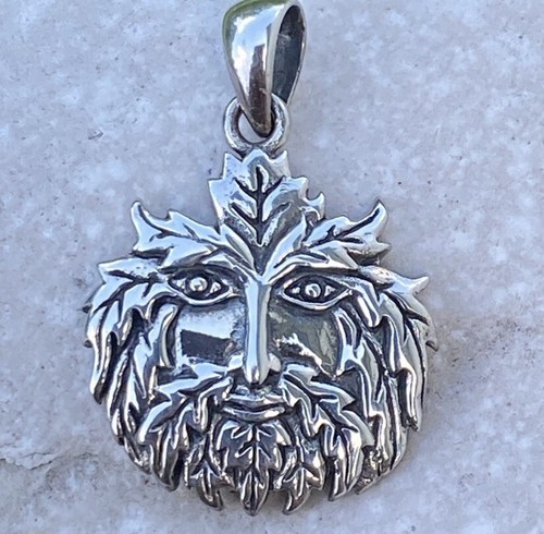 Green man pendant 925 - green,