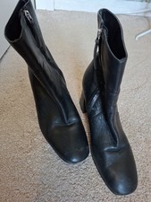 Topshop Black Leather Ankle