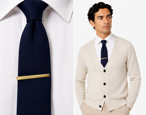 Gold men tie clip - clip, slim