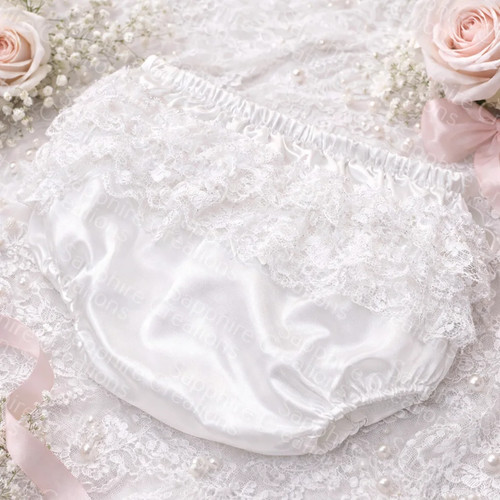 Satin frilly baby girl - satin,
