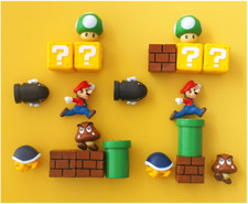 10PCS Super Mario Bros FRIDGE MAGNET Kids Memo Party Bag Fillers Board Gift