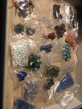 Antique Vintage Assorted Glass Beads - Wedding Cake Lampwork & Others