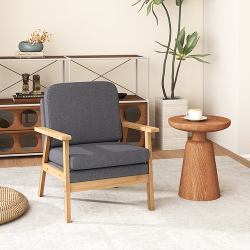 Mid century grey accent chair - mid-century,