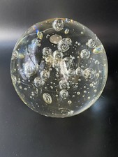 Vintage Large Art Glass Bubbles Paperweight