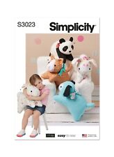 Simplicity Easy SEWING PATTERN S3023 Plush Toy Pets- Bunny,Cat,Dog,Panda