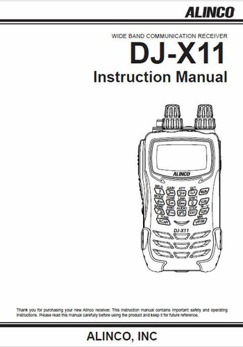 Alinco x11 instruction - dj-x11,