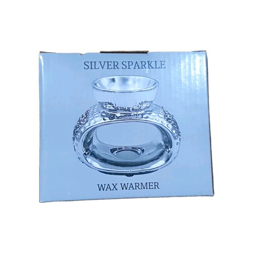 Silver sparkle wax warmer - silver,