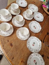 Fine bone china. Dresden. made in England. 6 cups and saucers and 6 side plates