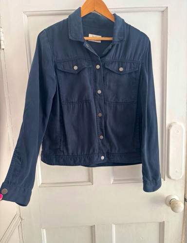 Hush blue lyocell twill button - blue,