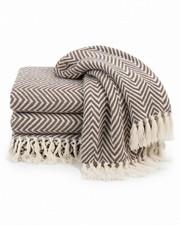 COTTON HERRINGBONE THROW FOR