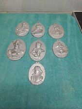 Seven Vintage Salop Iron Cast Iron Plaque - All Different Famous People  