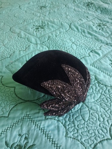 1940s jan leslie black velour - 1940s,