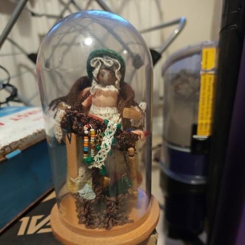 Peddler doll with wares - with,